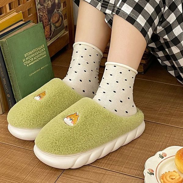 

ladies cotton slippers with thick soles for comfortable massage room fleece to keep warm and prevent sliding at home, Black