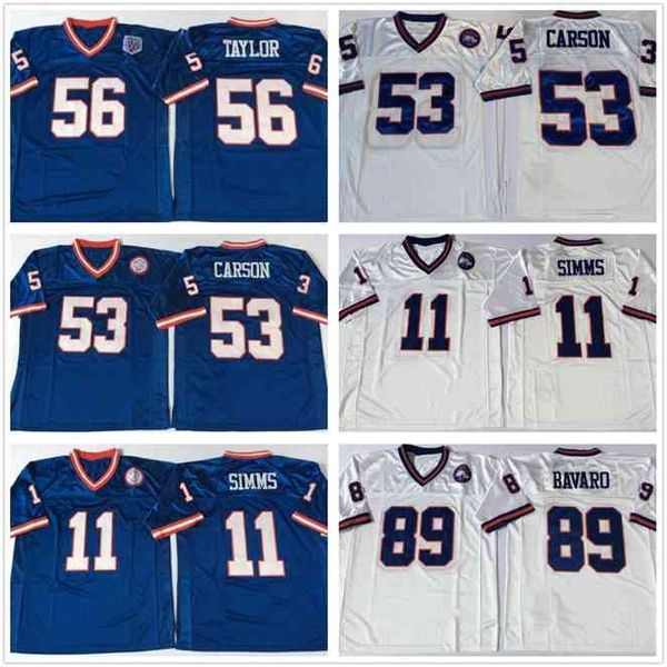 

goodncaa vintage football wear 89 bavaro 58 banks 56 taylor 53 carson 11 simms all stitched mens jersey, Black