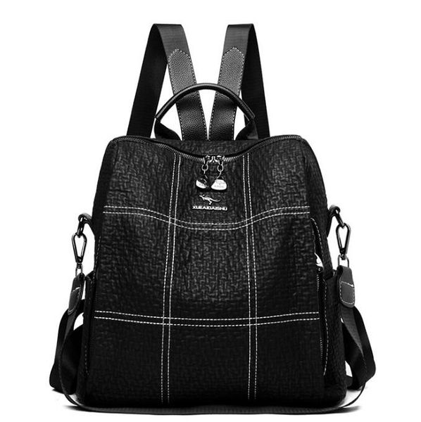 Mode Echtes Leder PU Hohe kapazität frauen Rucksack Outdoor Sport rucksäcke Cross Body känguru reisetasche Schulter Taschen Totes L9467-3