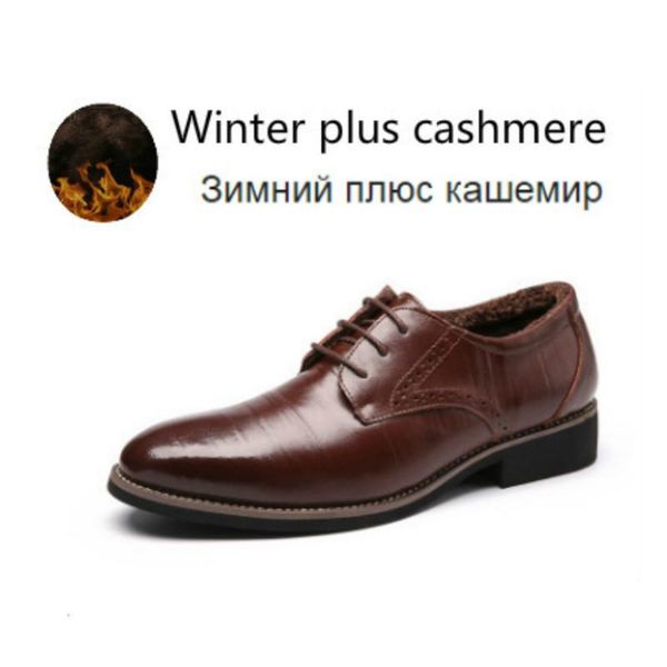 

dress shoes 2021 flat classic men genuine leather carved formal oxford footwear plus size 38-48 for winter, Black