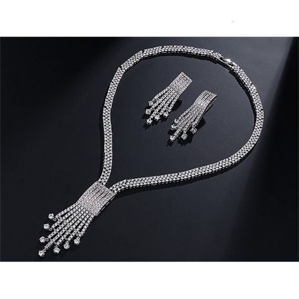 

designer more color low price crystal diamond jewerly sone wedding bride set necklace earings (132)dfef, Silver