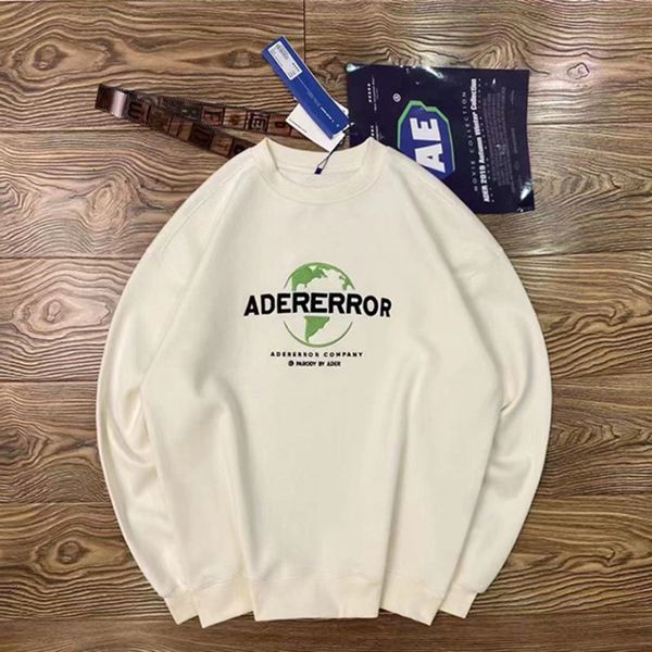 

2021 new oversize ader error embroidered earth sweatshirt men women adererror crewneck hoodie 04ek, Black