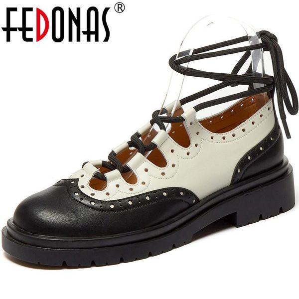 

dress shoes fedonas mixed colors chunky heels pumps for women genuine leather spring est bucklr retro working night club woman heel, Black