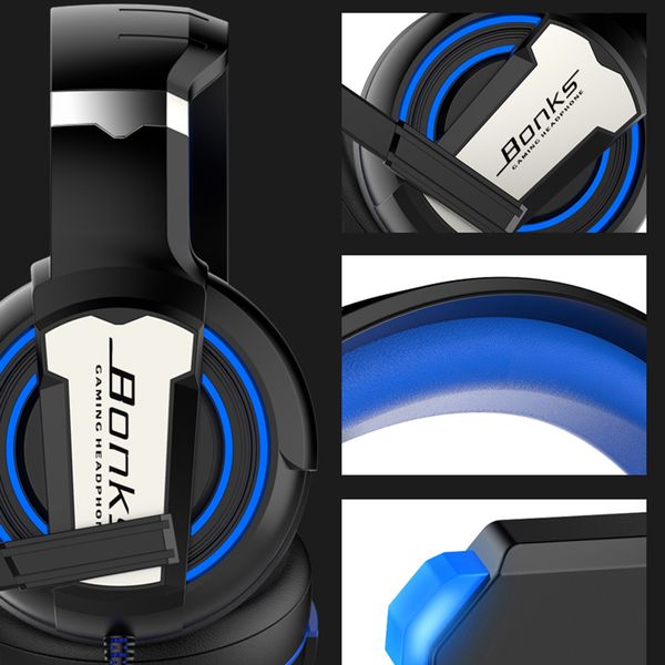 

pro gaming headset with microphone led light surround sound bass headphones earphones for ps4 professional gamer lappc