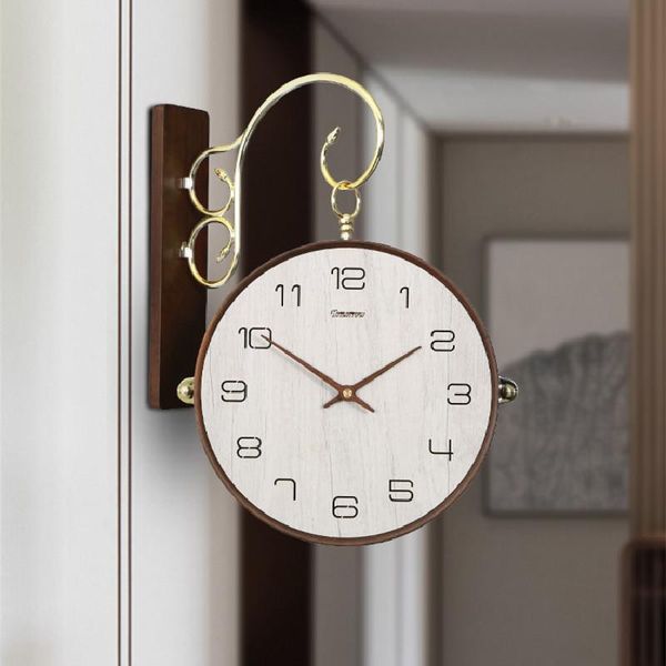 

wall clocks nordic fashion clock modern creative silent double sided home design mecanismo reloj pared decor df50wc