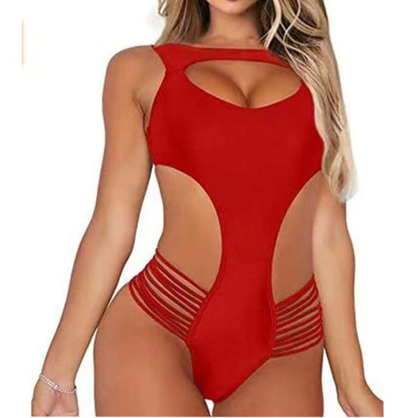 

new bikini 2021 women's knitted suit one piece swimsuit swimwear
