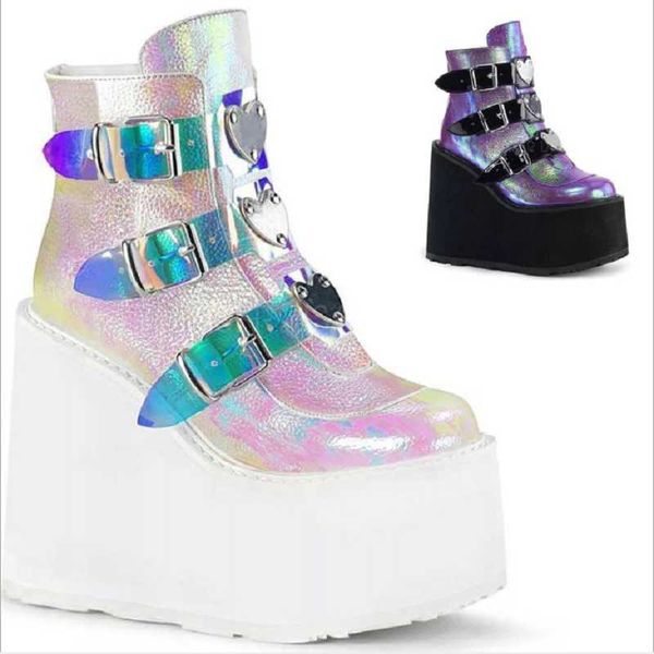 

boots fashion female platform classic wedges ankle women autumn punk, Black