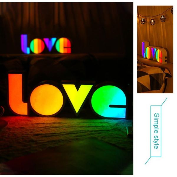 

table lamps creative love sign light decor colorful lamp led rainbow desk decoration for birthday party confession proposal night
