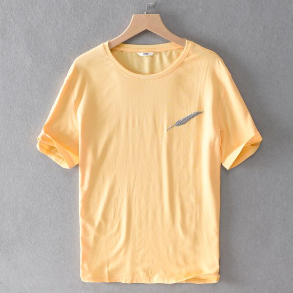 

2021 new designer bordado curto-de mangas compridas camiseta da marca de vero moda casual t-shirt para homens slidos camisas confortveis ese, White