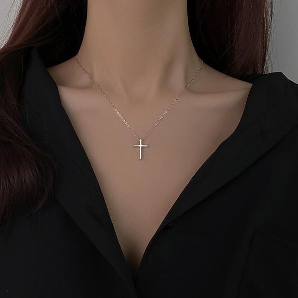 

chains liwo brand classic cross silver charms necklaces & pendants women sterling 925 pendant fine jewelry