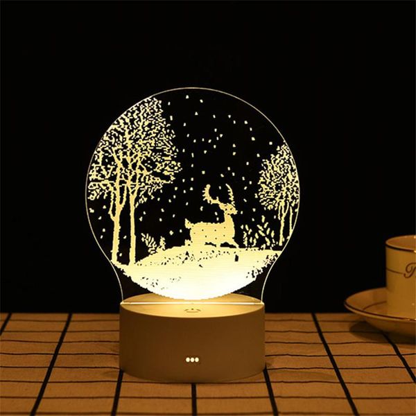 

night lights holiday lighting christmas decorations for home tree elk 3d acrylic usb light xmas gift navidad 2022 year