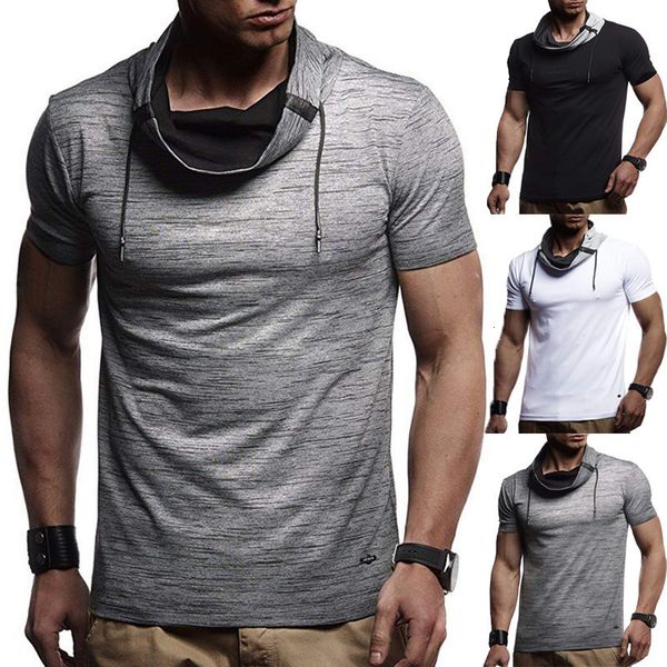 

2020 new korean splicing color contrast short sleeve slim personality men's t-shirt, White;black