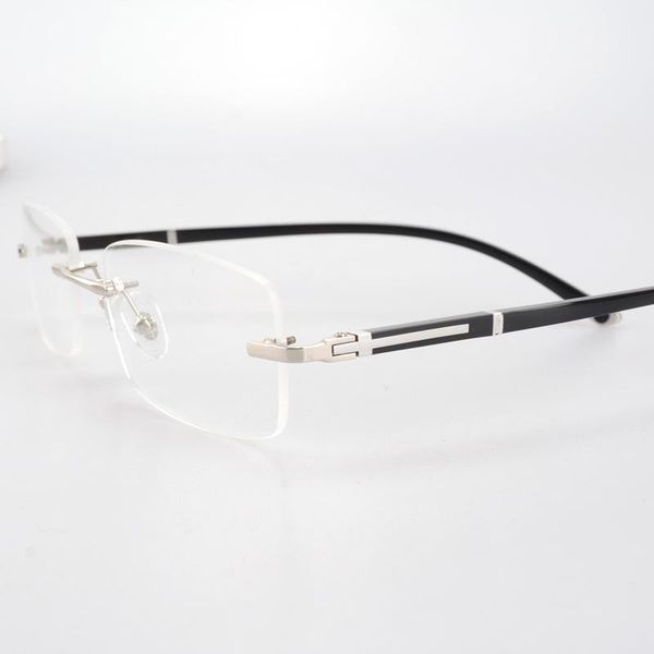 

fashion sunglasses frames vazrobe rimless eyeglasses male frameless glasses men spectacles for prescription optical myopia lens, Black