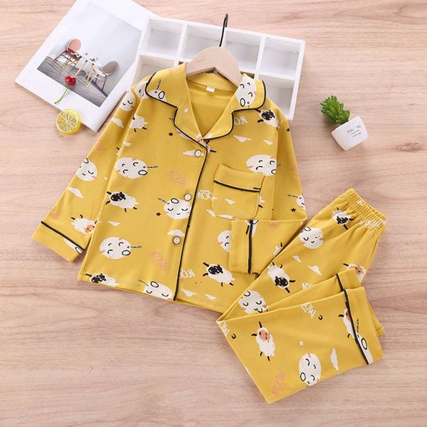 

autumn winter 2020 new children's cardigan combed cotton pajamas for boys and girls, Blue;red