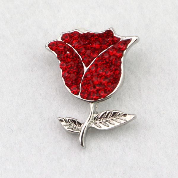 

cuff 12pcs/lot 3 colors christmas gift rose flower snap button red rhinestone metal buttons fit 18mm diy jewelry, White
