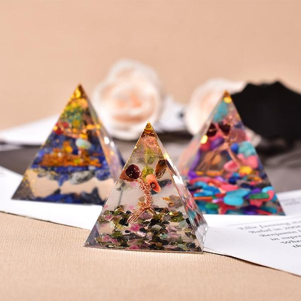 

healing crystal orgone pyramid stone handmade resin chakra home decoration energy generator for meditation reiki balancing