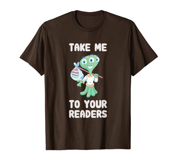 

take me to your readers funny reading alien lover book nerd t-shirt, White;black