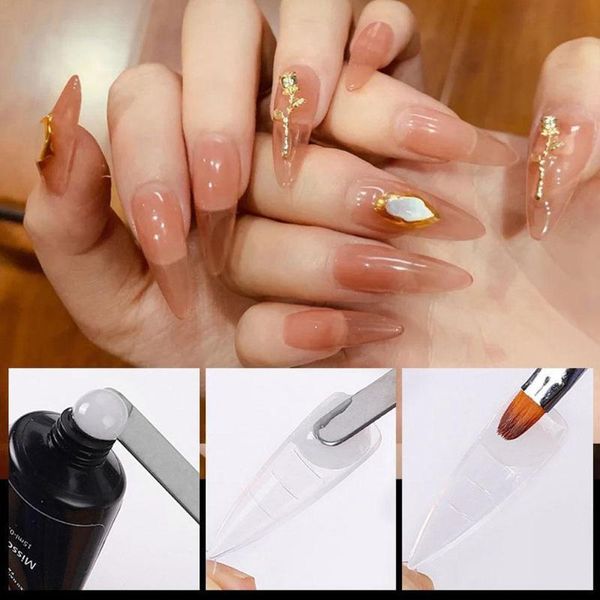 

nail art equipment full cover sculpted tips fake finger polish extension manicuring false mold quick tools building w1p9, Silver