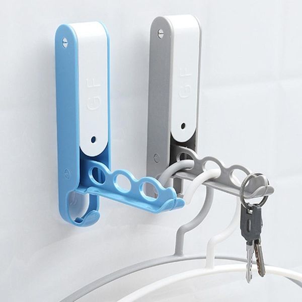 

hangers & racks 2021 home punch-folding hook for wall hanging kitchen bathroom towel living room clothes and hats storage rack