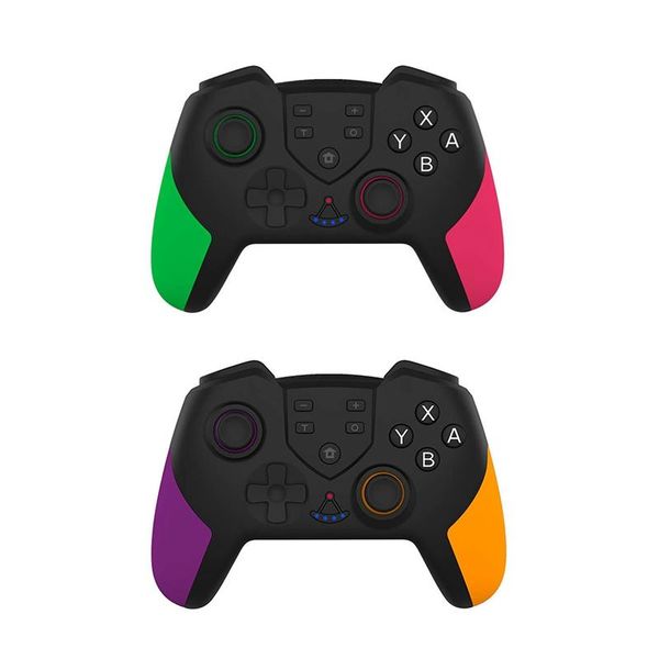 

game controllers & joysticks rise-2 pcs t23 controller for switch pro with wake-up vibration macro programming, green-pink purple-o