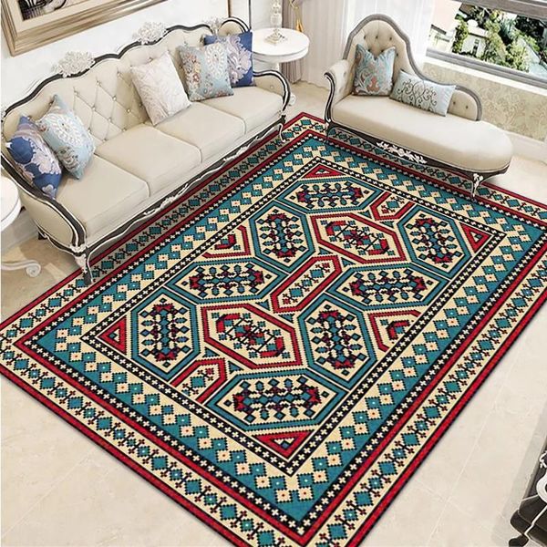 

carpets national style living room area rug bohemia print home decor bedroom bedside kitchen flannel anti-slip floor corridor mat