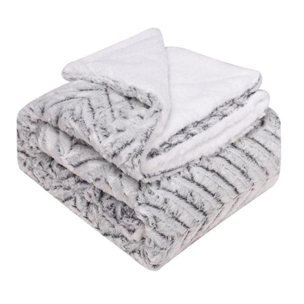 

double winter nap lamb down imitation fur soft plush back printed tie dye brush floral blanket