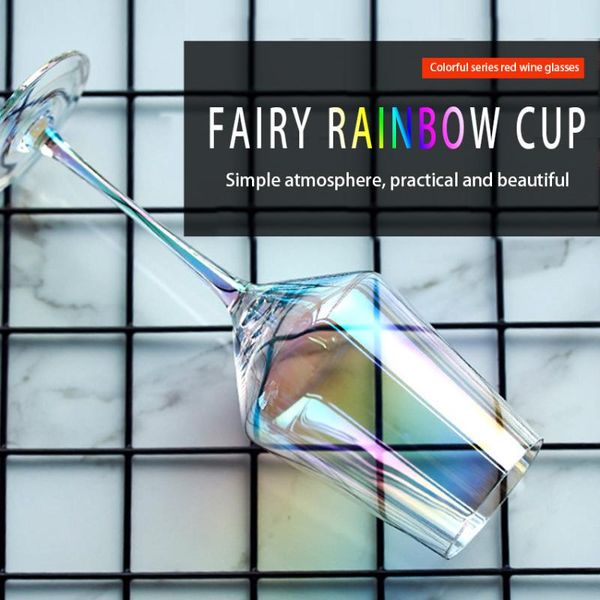 

hip flasks gradient color ion plated ultra-thin glass wine glass, crystal goblet, champagne cup