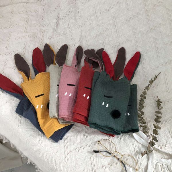 

autumn and winter new children's scarf rabbit ear cotton hemp neck baby warm accessories, Blue;black