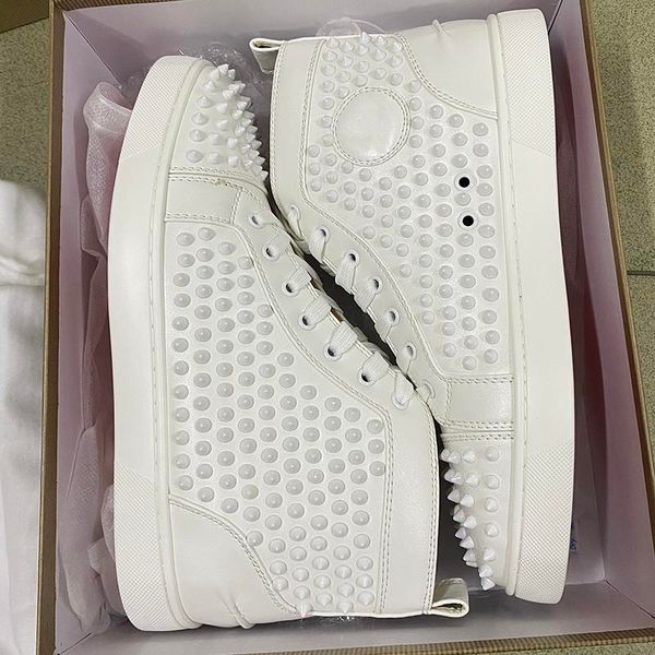 

white spikes red bottoms sneakers orlato spikes flat trainers high -men women red bottoms dbp size 5 14 louboutin christian, Blue