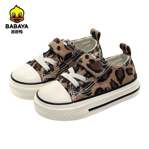 Babaya Baby Girl Shoes Autunno Low-cut Leopard Pattern Fashion Wild children Girls Casual Canvas 1-3 anni 211022