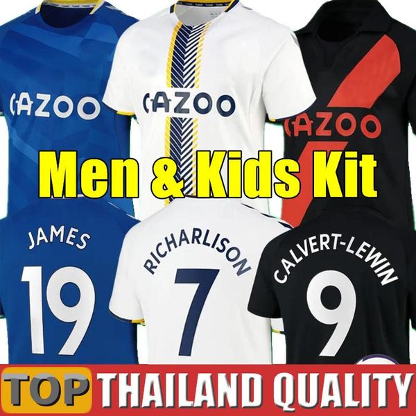 

21 22 calvert-lewin soccer jerseys sigurdsson allan doucoure keane football shirt goalkeeper 2021 2022 andrÃ© gomes richarlison men kids kit, Black;yellow