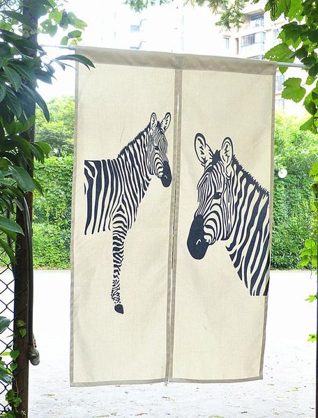 

curtain & drapes nice zebra curtains korean cotton animal wild door partition half japanese bedroom