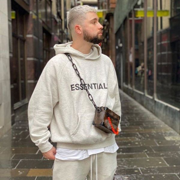 

2021 new fog double line essentials back women/men hoodie high street cotton pullover casual hip-hop sweatshirts 4e55, Black