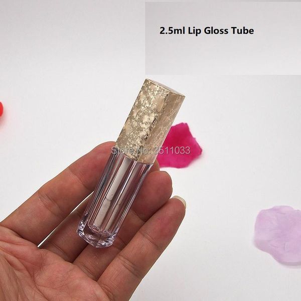 

storage bottles & jars 24/30/50pcs 2.5ml small square plastic clear lip gloss wand tube gold cap empty cosmetic lipbalm lipgloss container w
