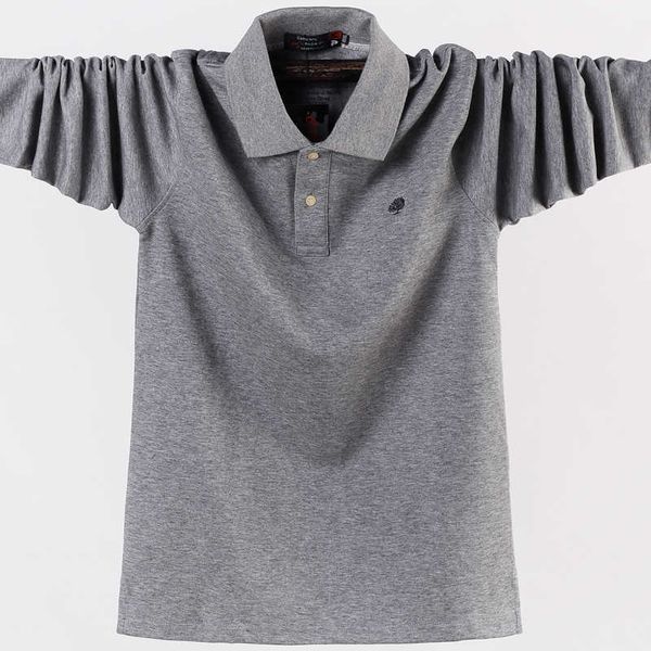 

men's polos plus 6xl 5xl fashion brand solid color long-sleeve slim fit shirt men cotton polo casual shirts 2w11, White;black