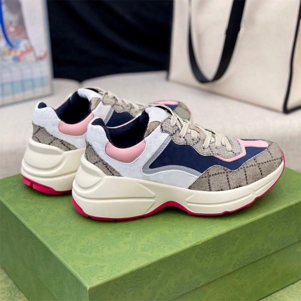 

multicolor rhyton shoes women men sneakers outdoor trainers vintage chaussures ladies casual shoe couples flat sneaker e1, Black