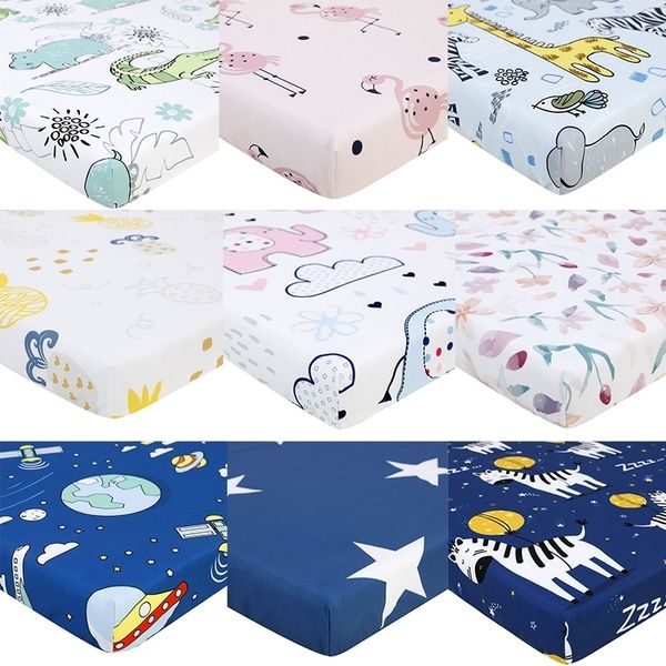 130 centimetri * 70 centimetri 100% poliestere culla lenzuoli morbidi coprimaterasso lettino stampato set biancheria da letto neonato per bambini Mini culla Y200417