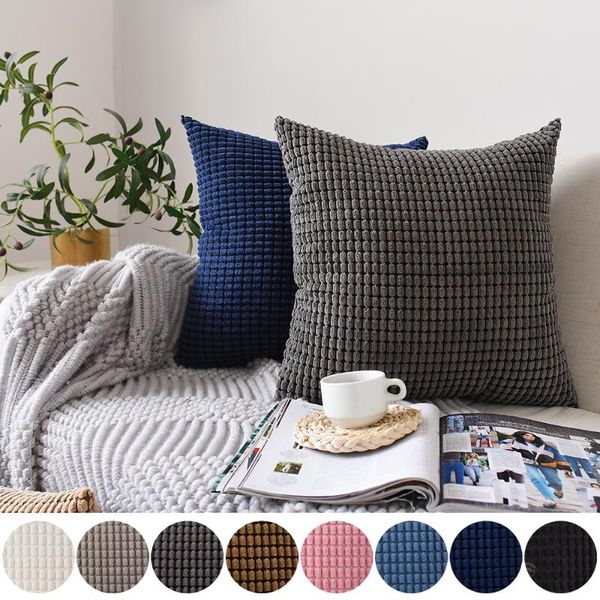 

pillow case 45x45cm velvet square cases solid colour sofa throw pillows room cover home decorative hogar d30