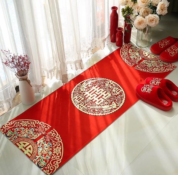 

chinese wedding home carpet red floor mat thick rug decoration doormat living room bedroom rugs