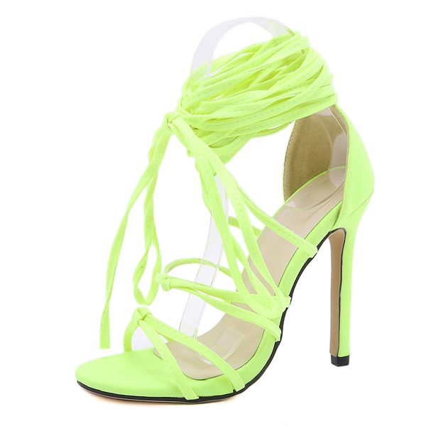 

2021 new women gladiator roman open toe over the knee leisure sandals high heel lace up shoes size 35-40 1w0a, Black