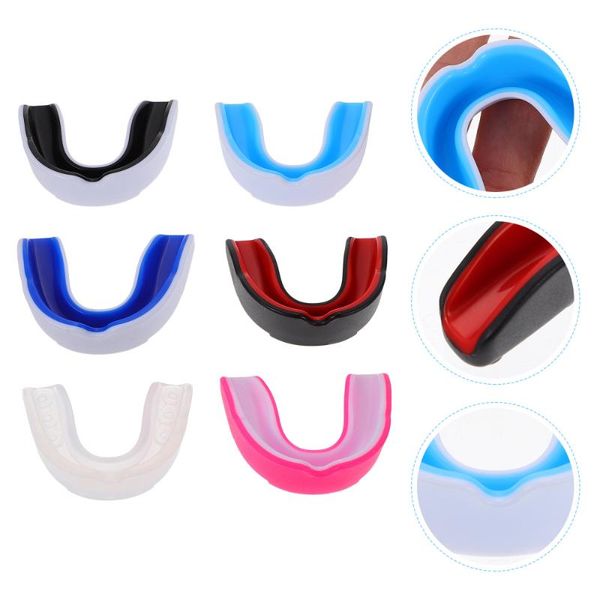 

elbow & knee pads 1 set 6pcs sanda mouth guards basketball sports mouthguards, Black;gray