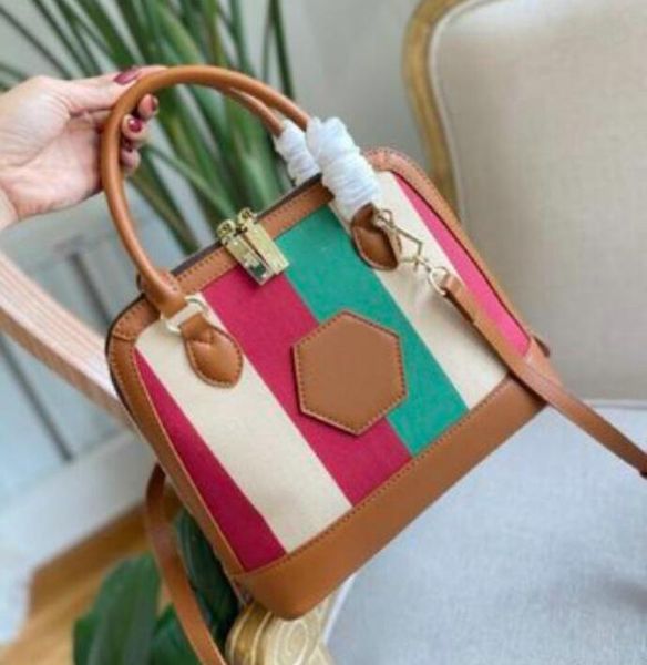 

designers stripe lady shell shoulder crossbody bag fashion clutch purses wallets totes canvas tote handbags women bags handbag