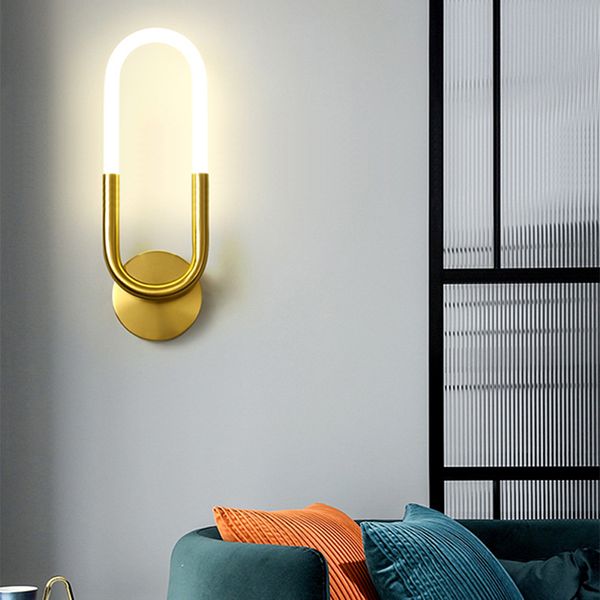 

360Â° luminous wall lamp u-shaped simple home decoration bathroom bedroom corridor bedside lamp mirror headlight