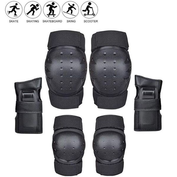 

elbow & knee pads adults and tactical paintball hunting sports protection set#3, Black;gray