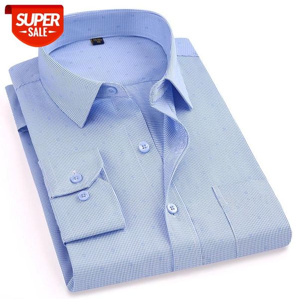 

fashion business men's smart casual shirts square collar long sleeved easy care non-iron print/plaid regular fit male #z94d, White;black