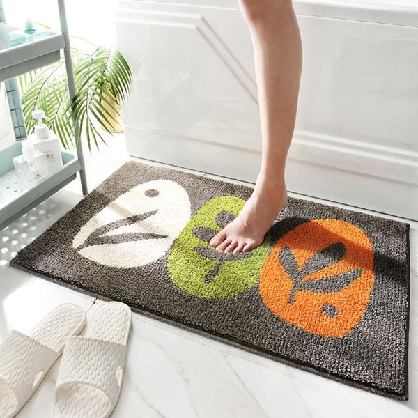 

bath mats flocking simplicity mat home decoration door non-slip absorbent bathroom doormat super soft fiber rug