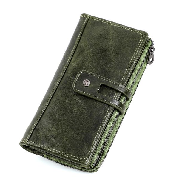 

fashion tri-fold leather ladies wallet cowhide casual buckle clutch bag mobile phone protective cover credit card case, Red;black