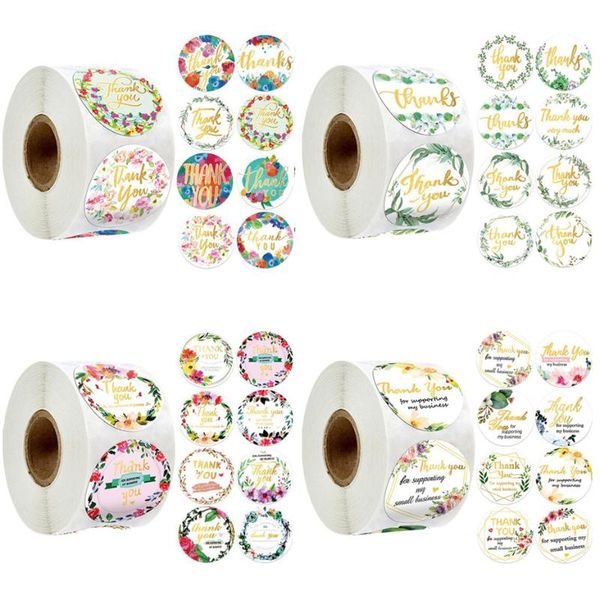 

gift wrap wreath thank you stickers wedding card decoration labels for business cookie biscuit bag envelope seal sticker 500