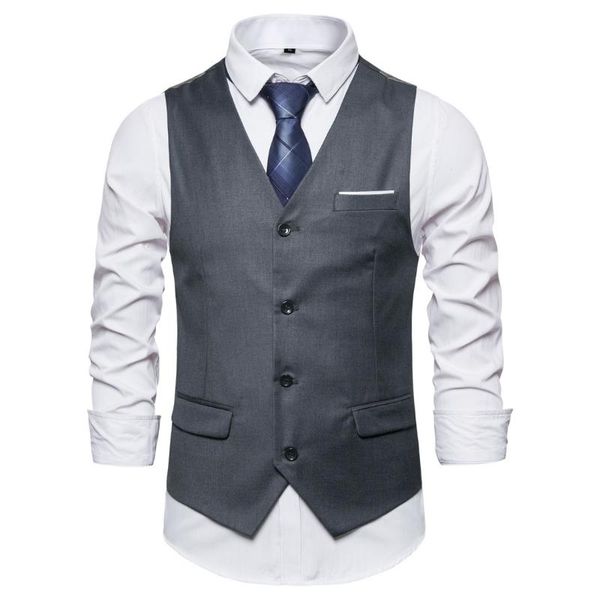 

men's vests man business and leisure vest men blazer waistcoat, Black;white