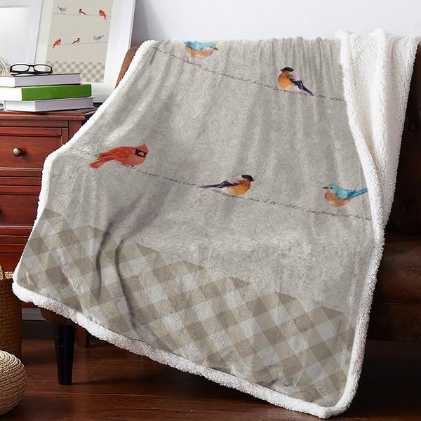 

blankets idyllic animal watercolor bird throw blanket soft fleece winter portable picnic bedclothes